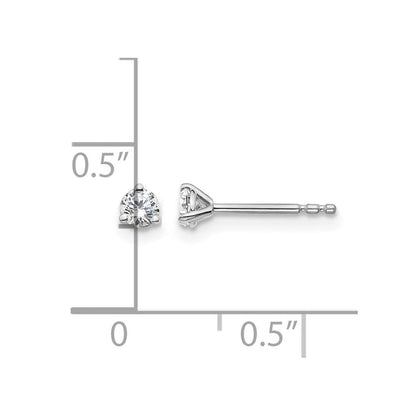 14K Weißgold 0,2 ct. Zertifizierte, im Labor gezüchtete Diamant-Ohrstecker, rund, Drei-Krappen-Fassung, VS/SI+ G+