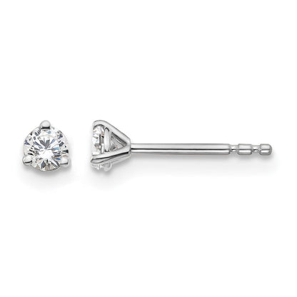 14K Weißgold 0,2 ct. Zertifizierte, im Labor gezüchtete Diamant-Ohrstecker, rund, Drei-Krappen-Fassung, VS/SI+ G+