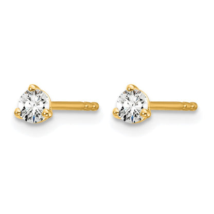 14K Gelbgold Ohrstecker mit 0,2 ct. laborgezüchteten Diamanten VS/SI+ G+, rund, 3-Krappen-Fassung, hohem Eigengewicht