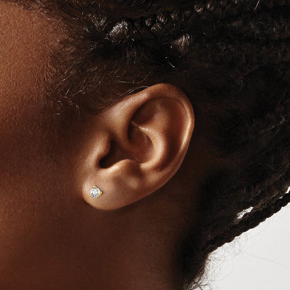 14K Gelbgold Ohrstecker mit 0,25 ct. zertifizierten, im Labor gezüchteten Diamanten, rund, VS/SI+, G+, 3-Krappen-Fassung, schweres Gewicht