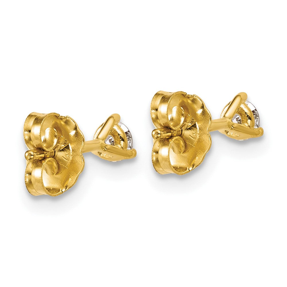14K Gelbgold Ohrstecker mit 0,25 ct. zertifizierten, im Labor gezüchteten Diamanten, rund, VS/SI+, G+, 3-Krappen-Fassung, schweres Gewicht