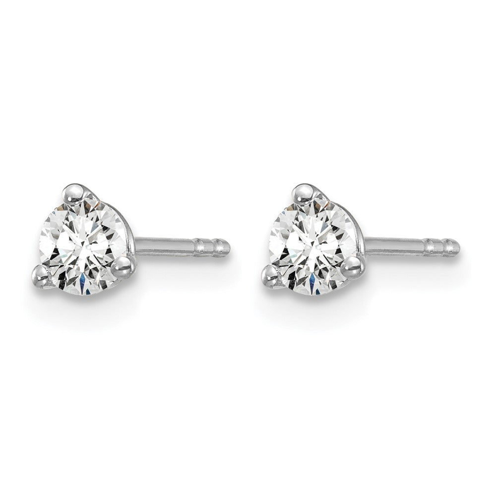 14K Weißgold 0,33 ct. Zertifizierte Laborgezüchtete Diamant-Ohrstecker VS/SI+ G+ Rund 3-Krappen-Fassung Schwere Ausführung