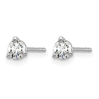 14K Weißgold 0,33 ct. Zertifizierte Laborgezüchtete Diamant-Ohrstecker VS/SI+ G+ Rund 3-Krappen-Fassung Schwere Ausführung