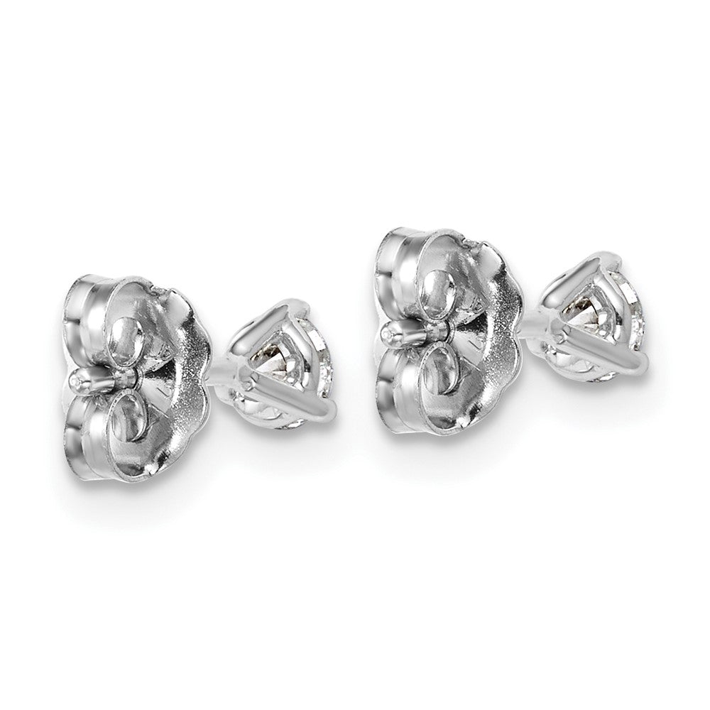 14K Weißgold Ohrstecker mit 0,33 ct. Laborgezüchteten Diamanten, rund, Drei-Prong-Fassung, VS/SI+ G+