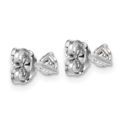 14K Weißgold Ohrstecker mit 0,33 ct. Laborgezüchteten Diamanten, rund, Drei-Prong-Fassung, VS/SI+ G+