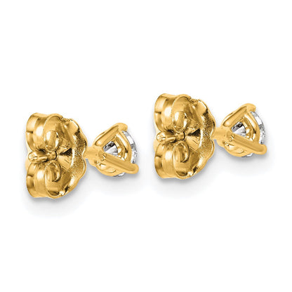 14K Gelbgold Ohrstecker mit 0,33 ct. zertifiziertem, im Labor gezüchtetem Diamant VS/SI+ G+, rund, Drei-Krappen-Fassung