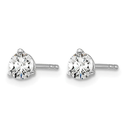 14K Weißgold Ohrstecker mit 0,5 ct. im Labor gezüchteten Diamanten, rund, VS/SI+ G+, 3-Krappen-Fassung, schweres Gewicht