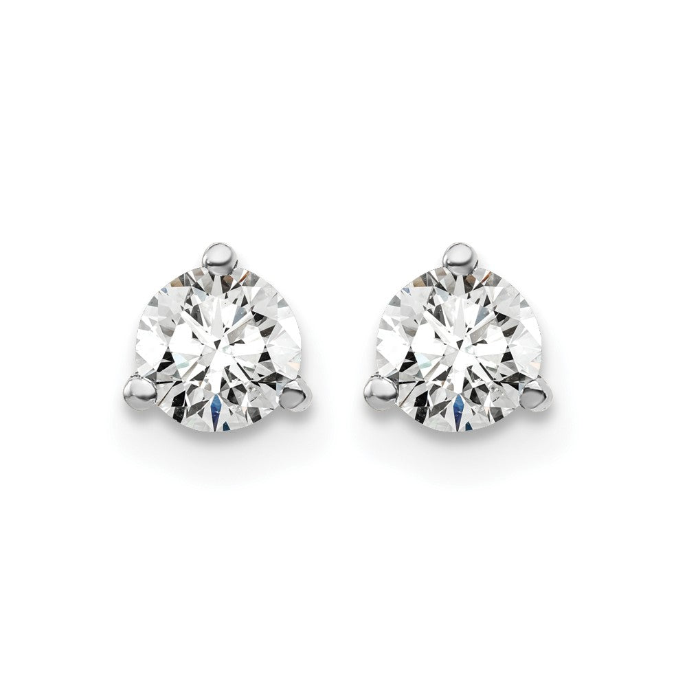 14K Weißgold Ohrstecker mit 0,5 ct. zertifizierten Lab Grown Diamanten, VS/SI+ G+, rund, Dreikrallenfassung, Steckverschluss