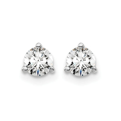 14K Weißgold Ohrstecker mit 0,5 ct. zertifizierten Lab Grown Diamanten, VS/SI+ G+, rund, Dreikrallenfassung, Steckverschluss
