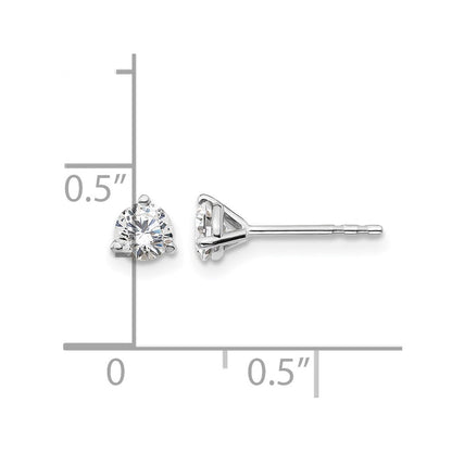 14K Weißgold Ohrstecker mit 0,5 ct. im Labor gezüchteten Diamanten, rund, VS/SI+ G+, 3-Krappen-Fassung, schweres Gewicht
