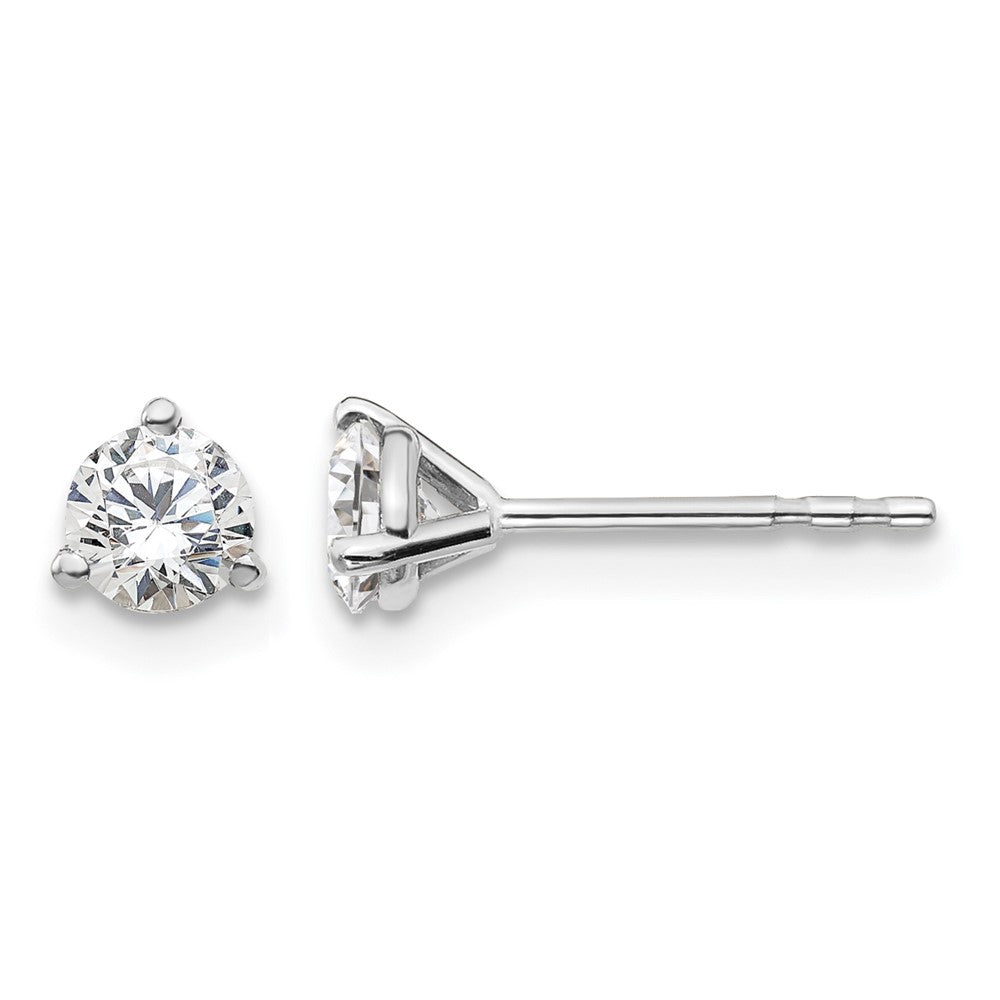 14K Weißgold Ohrstecker mit 0,5 ct. zertifizierten Lab Grown Diamanten, VS/SI+ G+, rund, Dreikrallenfassung, Steckverschluss