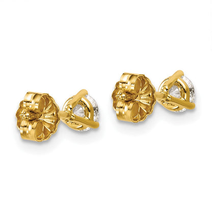 14K Gelbgold Ohrstecker mit 0,5 ct. Labordiamanten, rund, VS/SI+ G+, 3-Krappen-Fassung, schwere Ausführung