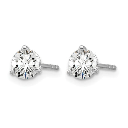 14K Weißgold Ohrstecker mit 0,67 ct. zertifizierten, im Labor gezüchteten Diamanten, VS/SI+ G+, rund, 3-Krappen-Fassung, schweres Gewicht