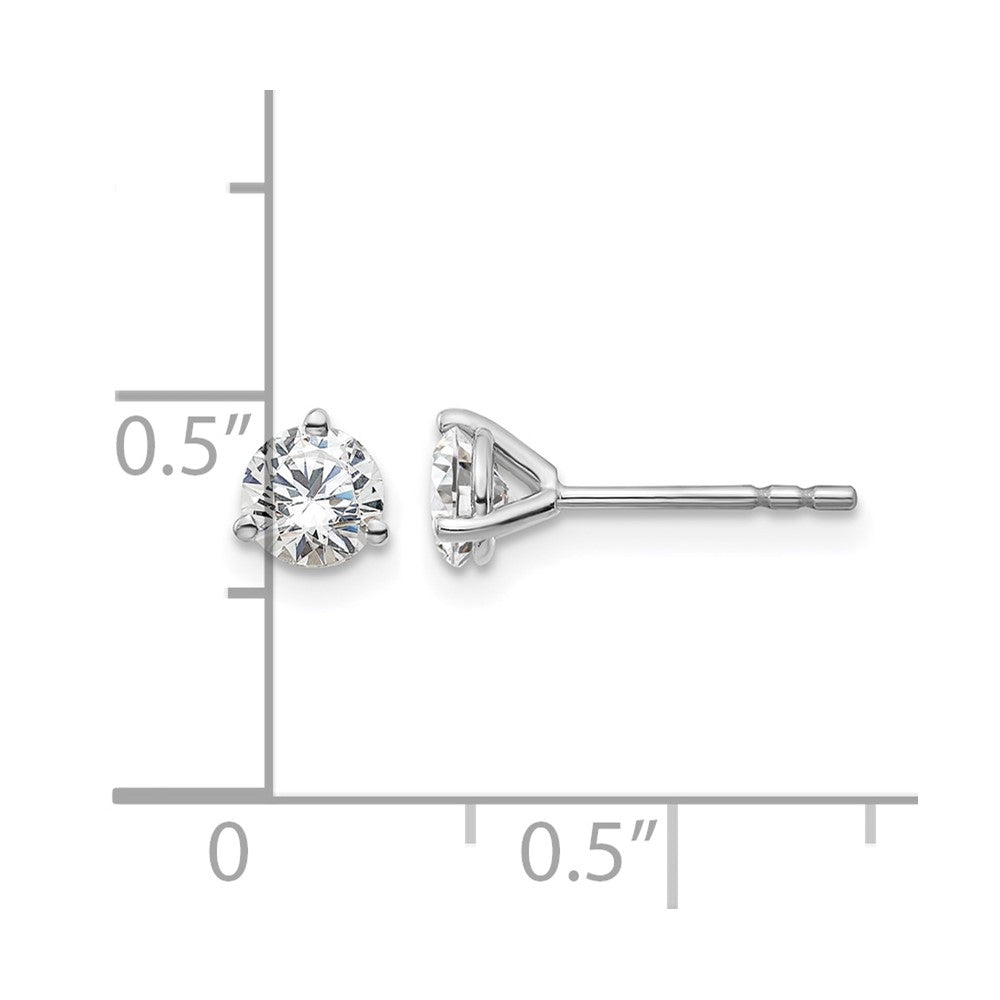 14K Weißgold Ohrstecker mit 0,67 ct. zertifizierten, im Labor gezüchteten Diamanten, VS/SI+ G+, rund, 3-Krappen-Fassung, schweres Gewicht