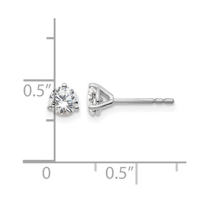 14K Weißgold Ohrstecker mit 0,67 ct. zertifizierten, im Labor gezüchteten Diamanten, VS/SI+ G+, rund, 3-Krappen-Fassung, schweres Gewicht