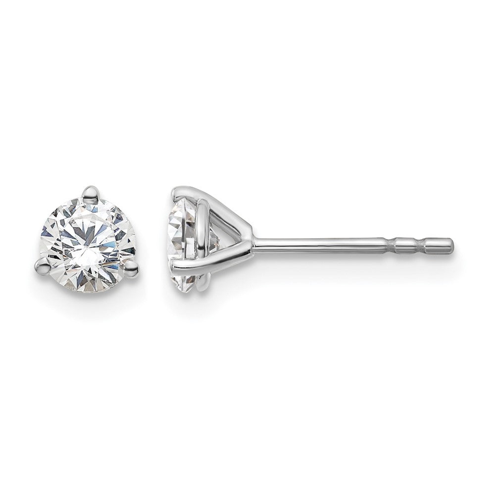 14K Weißgold Ohrstecker mit 0,67 ct. zertifizierten, im Labor gezüchteten Diamanten, VS/SI+ G+, rund, 3-Krappen-Fassung, schweres Gewicht