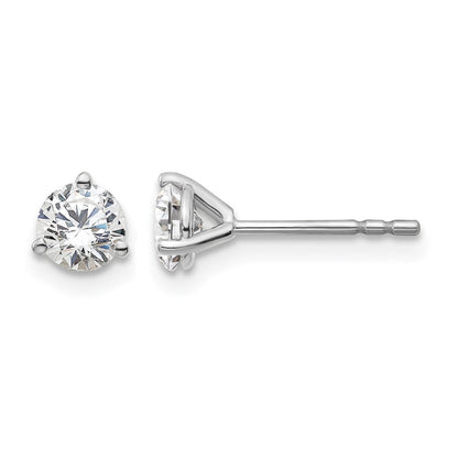 14K Weißgold Ohrstecker mit 0,67 ct. zertifizierten, im Labor gezüchteten Diamanten, VS/SI+ G+, rund, 3-Krappen-Fassung, schweres Gewicht