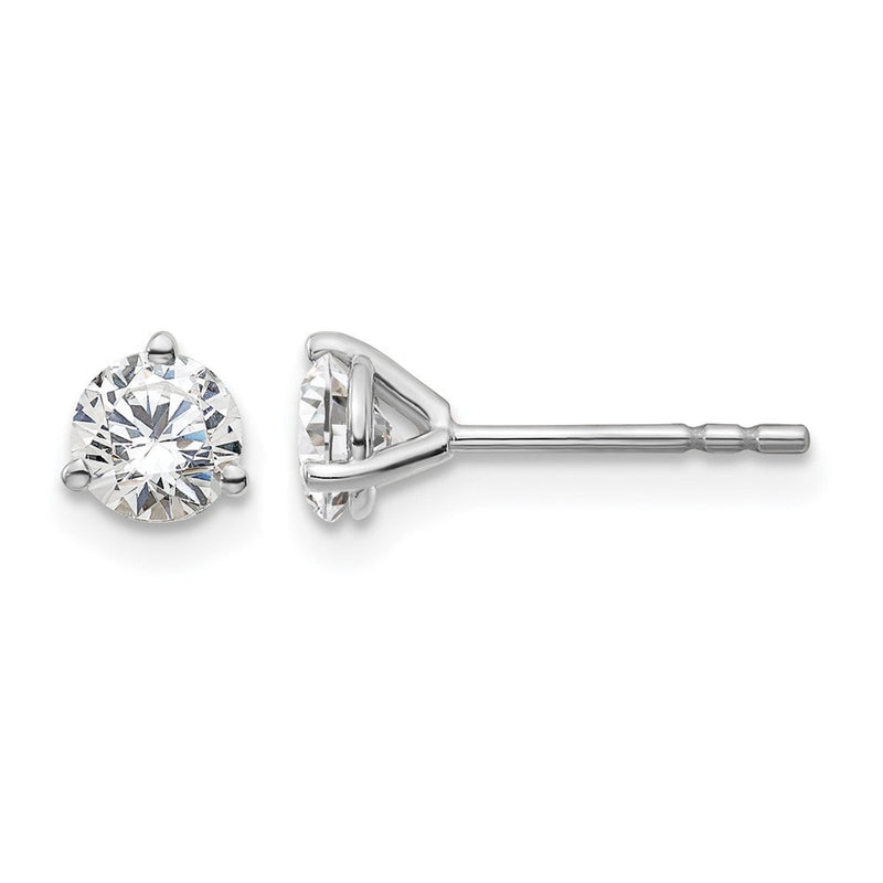 14K Weißgold Ohrstecker mit 0,67 ct. zertifizierten, im Labor gezüchteten Diamanten, VS/SI+ G+, rund, 3-Krappen-Fassung, schweres Gewicht