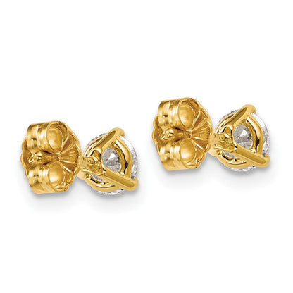 14K Gelbgold 0,67 ct. Laborgezüchtete Diamanten VS/SI+ G+ Rund 3-Krappen-Fassung Hohes Gewicht Ohrstecker