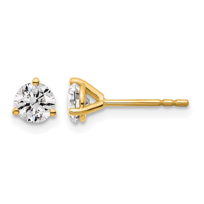 14K Gelbgold 0,67 ct. Laborgezüchtete Diamanten VS/SI+ G+ Rund 3-Krappen-Fassung Hohes Gewicht Ohrstecker