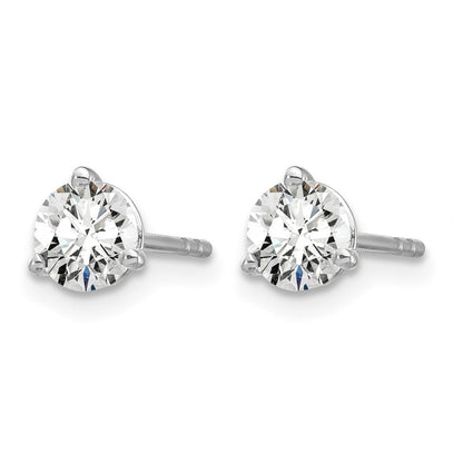 14K Weißgold 0,75 ct. zertifizierte im Labor gezüchtete Diamant-Ohrstecker VS/SI+ G+ Rund 3-Krappen Schweres Gewicht