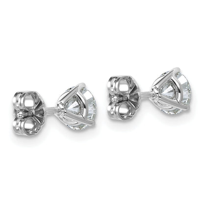 14K Weißgold 1 ct Im Labor Gezüchtet Diamant Vs+ F+ Rund 3 Krappen Schwer Gewicht. Ohrstecker