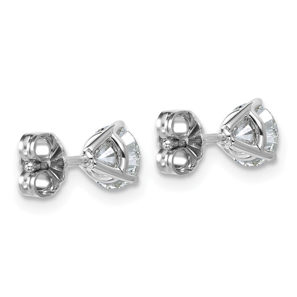 14K Weißgold 1 ct. Laborgezüchtete Diamanten VS/SI+ G+ Rund 3-Krappen Schweres Gewicht Ohrstecker