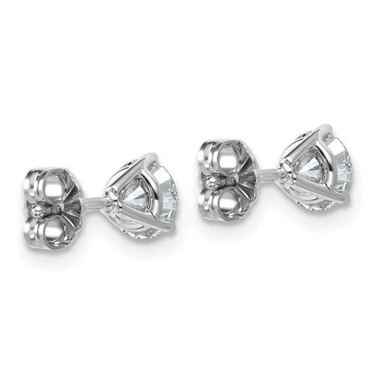 14K Weißgold Ohrstecker mit 1 ct. zertifizierten, im Labor gezüchteten Diamanten, VS/SI+ G+, rund, 3-Krappen-Fassung, schweres Gewicht