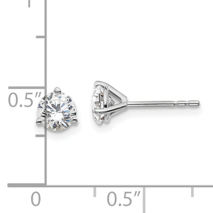 14K Weißgold 1 ct Im Labor Gezüchtet Diamant Vs+ F+ Rund 3 Krappen Schwer Gewicht. Ohrstecker