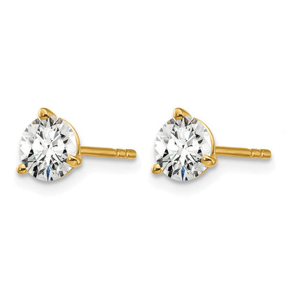 14K Gelbgold 1 ct Zertifiziert Im Labor Gezüchtet Diamant Vs/si+ G+ Rund 3 Krappen Schwer Gewicht. Ohrstecker