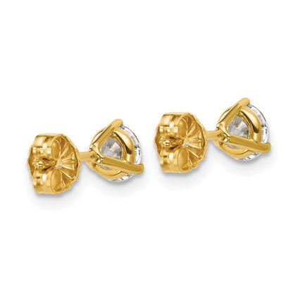 14K Gelbgold 1 ct Zertifiziert Im Labor Gezüchtet Diamant Vs/si+ G+ Rund 3 Krappen Schwer Gewicht. Ohrstecker