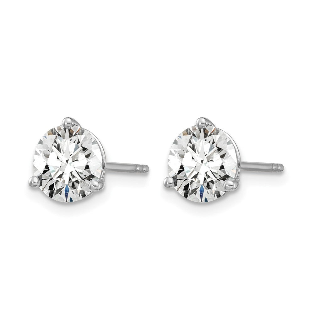 14K Weißgold Laborgezüchtete Diamant-Ohrstecker, rund, 3-Krappenfassung, schweres Gewicht, 1,75 ct. VS/SI+ G+