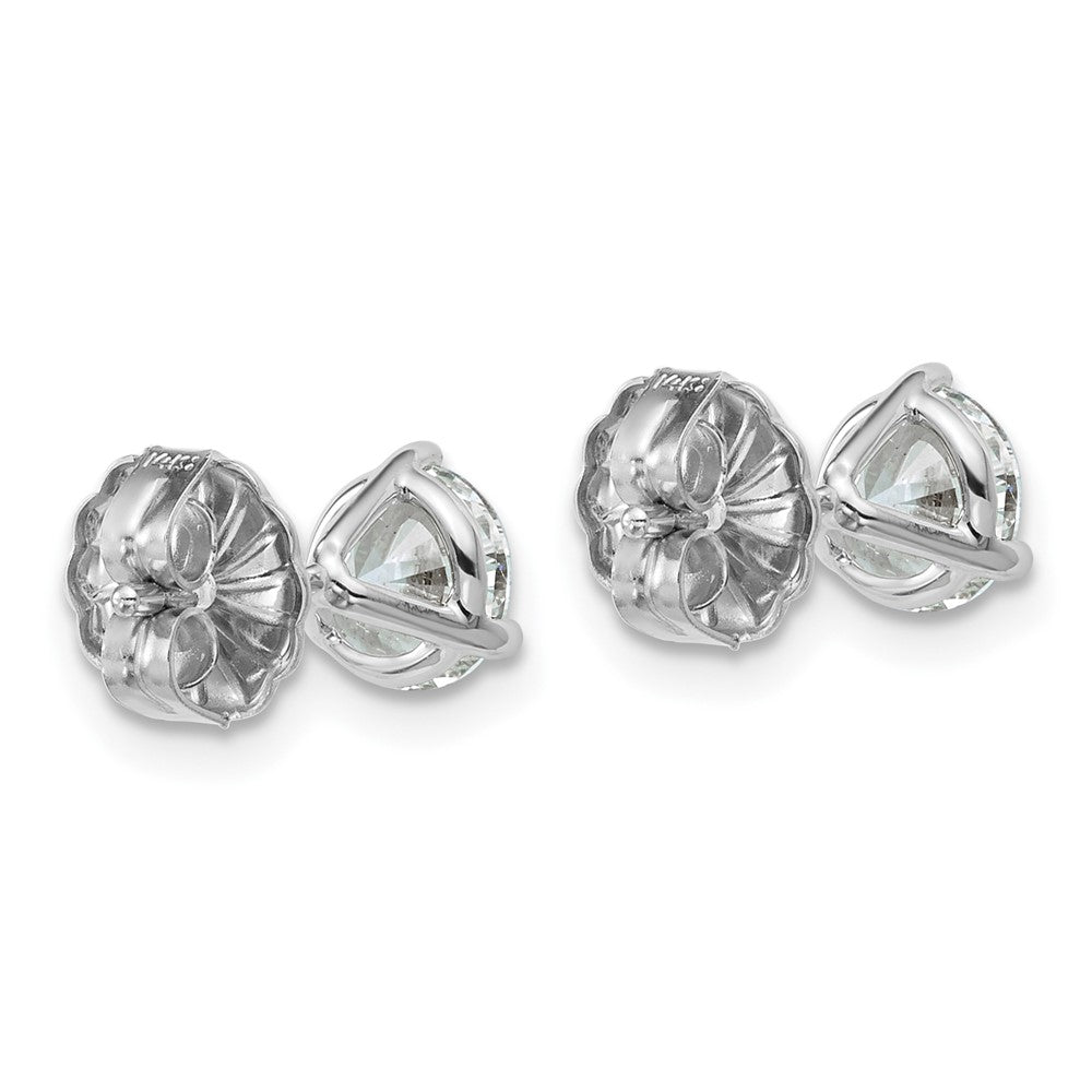 14K Weißgold Ohrstecker mit 1,5 ct. laborgezüchteten Diamanten, VS/SI+ G+, rund, 3-Krappen-Fassung, schweres Gewicht
