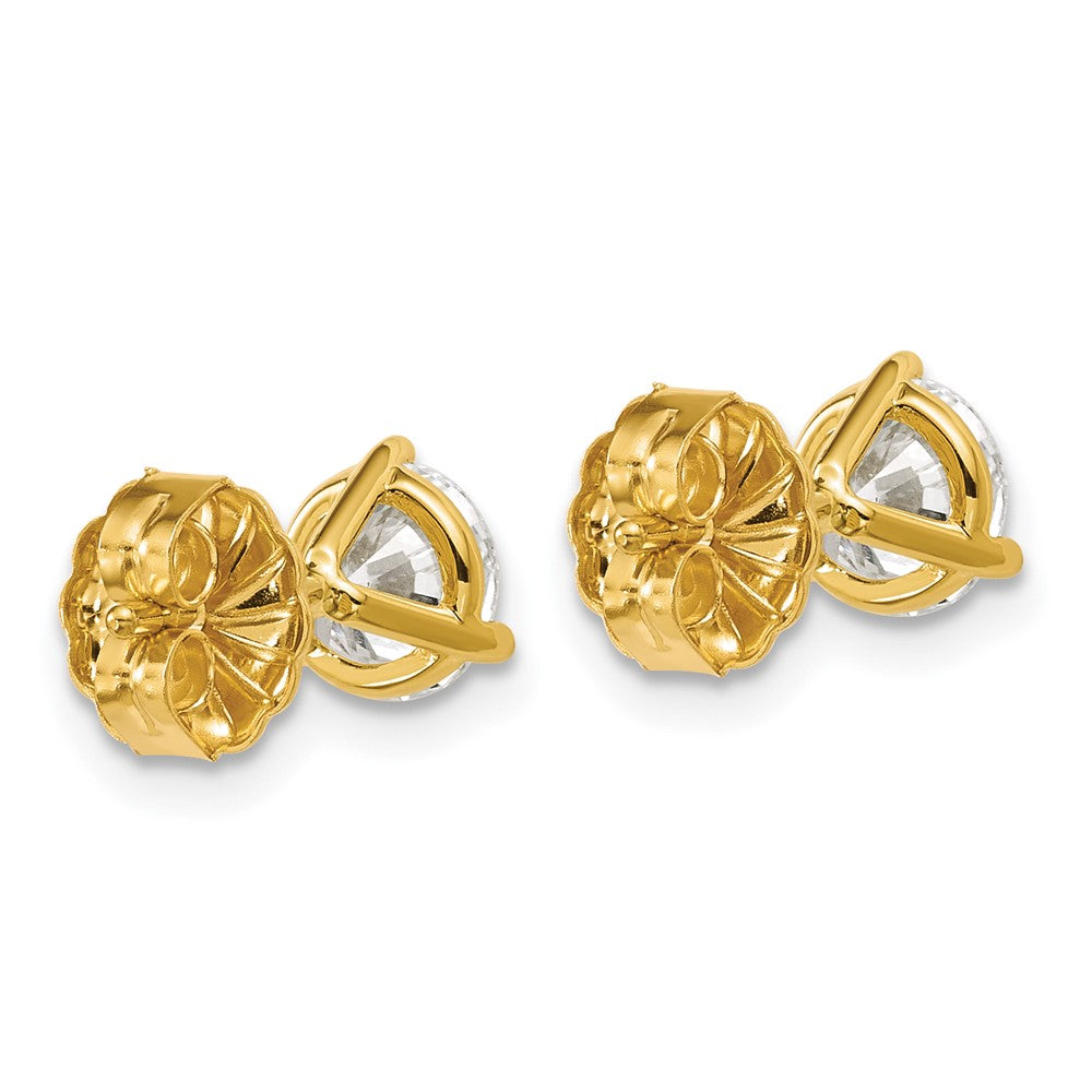 14K Gelbgold 1 1/2 ct Im Labor Gezüchtet Diamant Vs/si+ G+ Rund 3 Krappen Schwer Gewicht. Ohrstecker
