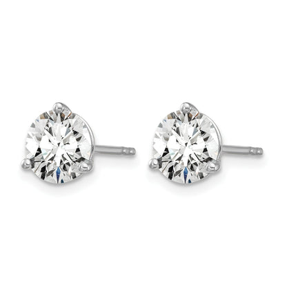 14K Weißgold Ohrstecker mit 2,5 ct. Laborgezüchteten Diamanten, VS/SI+, G+, Rund, 3-Krappen-Fassung, Schweres Gewicht
