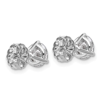 14K Weißgold Laborgezüchtete Diamant-Ohrstecker, 2 ct., VS/SI+ G+, Rund, 3-Krappen-Fassung, Hohes Gewicht