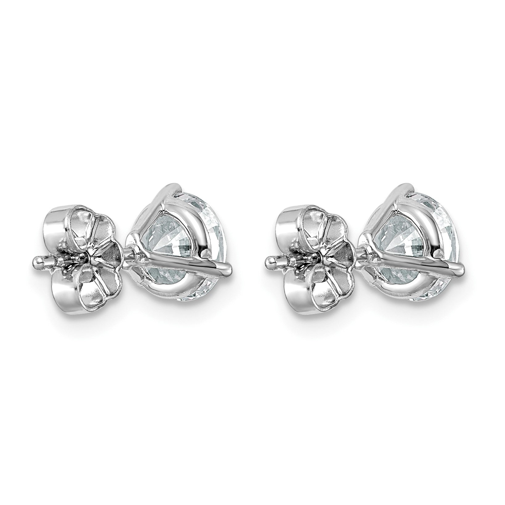 14K Weißgold Laborgezüchtete Diamant-Ohrstecker, 2 ct., VS/SI+ G+, Rund, 3-Krappen-Fassung, Hohes Gewicht