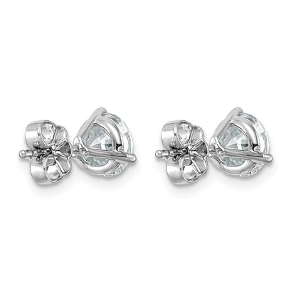 14K Weißgold Ohrstecker mit 2 ct. zertifizierten, im Labor gezüchteten Diamanten VS/SI+ G+, rund, in Dreikrallenfassung