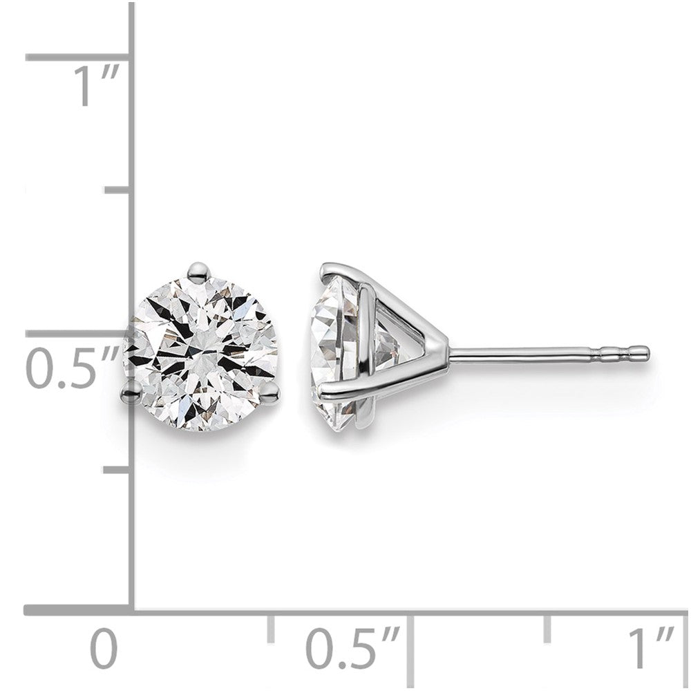 14K Weißgold 3 ct Zertifiziert Im Labor Gezüchtet Diamant Vs+ F+ Rund Krappen Schwer Gewicht. Ohrstecker
