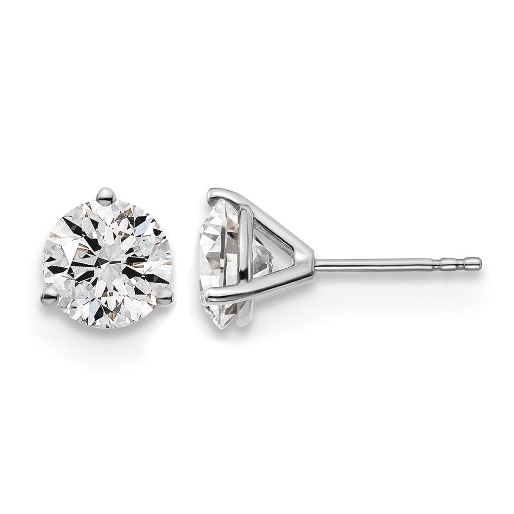 14K Weißgold 3 ct Zertifiziert Im Labor Gezüchtet Diamant Vs+ F+ Rund Krappen Schwer Gewicht. Ohrstecker