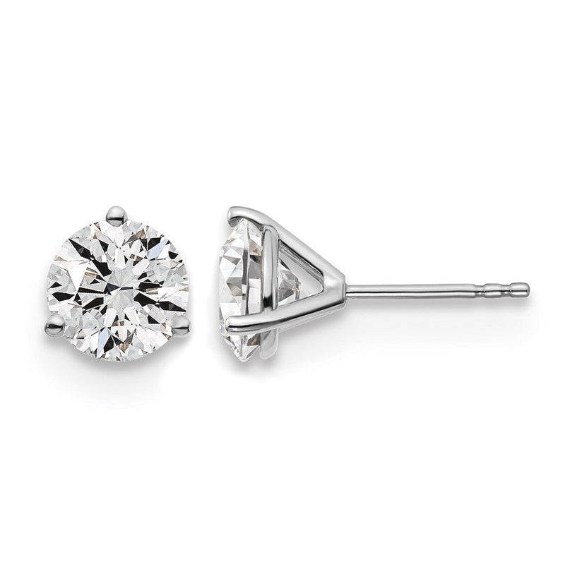 14K Weißgold 3 ct Im Labor Gezüchtet Diamant Vs/si+ G+ Rund Krappen Schwer Gewicht. Ohrstecker