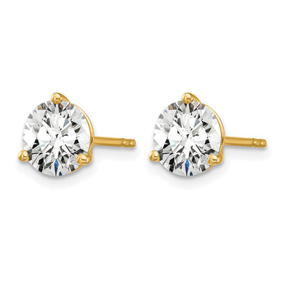 14K Gelbgold 3 ct Im Labor Gezüchtet Diamant Vs+ F+ Rund Krappen Schwer Gewicht. Ohrstecker