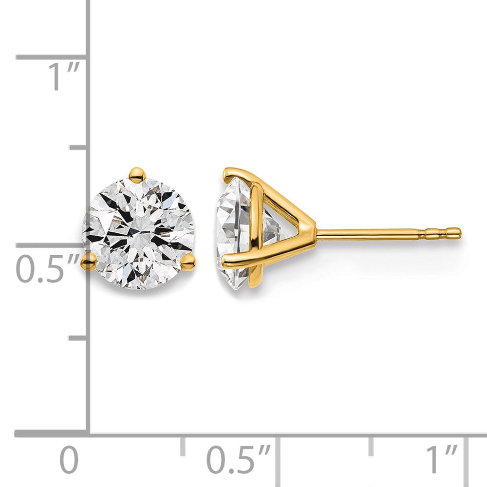 14K Gelbgold 3 ct Im Labor Gezüchtet Diamant Vs+ F+ Rund Krappen Schwer Gewicht. Ohrstecker