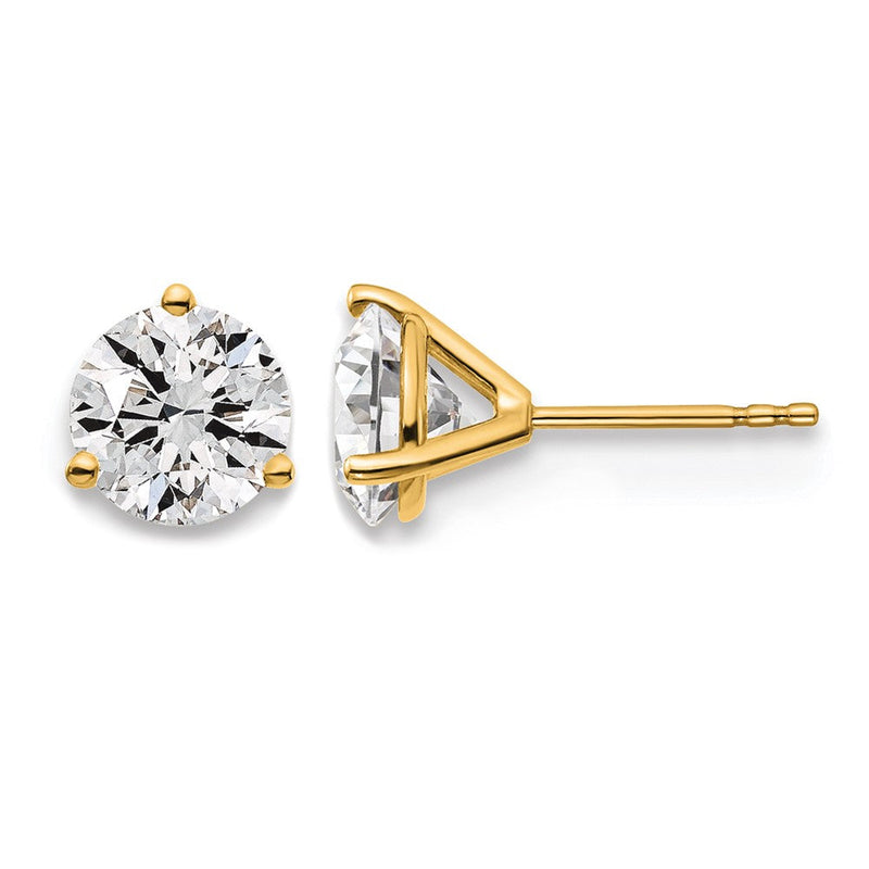 14K Gelbgold 3 ct Im Labor Gezüchtet Diamant Vs/si+ G+ Rund Krappen Schwer Gewicht. Ohrstecker