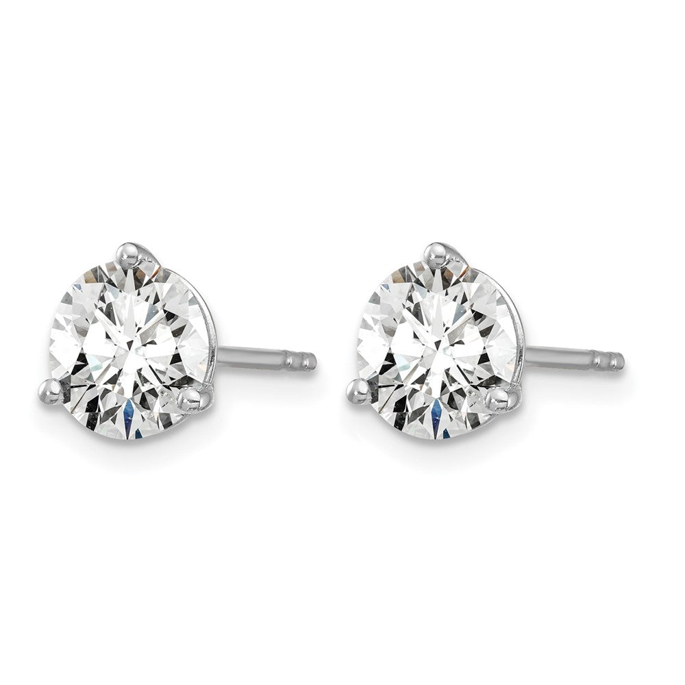 14K Weißgold Ohrstecker mit 4 ct. zertifizierten, im Labor gezüchteten Diamanten, VS/SI+ G+, rund, 3-Krappen-Fassung, hohes Gewicht