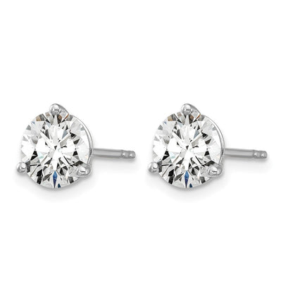 14K Weißgold Ohrstecker mit 4 ct. zertifizierten, im Labor gezüchteten Diamanten, VS/SI+ G+, rund, 3-Krappen-Fassung, hohes Gewicht
