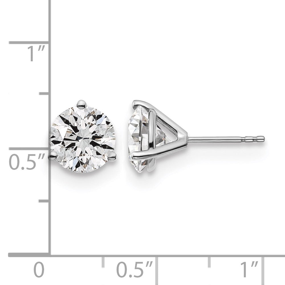 14K Weißgold Ohrstecker mit 4 ct. Labordiamanten, VS/SI+ G+, rund, Dreikrallenfassung, schwere Ausführung