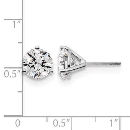 14K Weißgold Ohrstecker mit 4 ct. zertifizierten, im Labor gezüchteten Diamanten, VS/SI+ G+, rund, 3-Krappen-Fassung, hohes Gewicht
