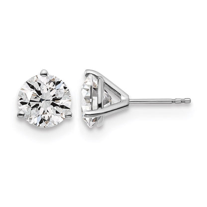 14K Weißgold Ohrstecker mit 4 ct. Labordiamanten, VS/SI+ G+, rund, Dreikrallenfassung, schwere Ausführung