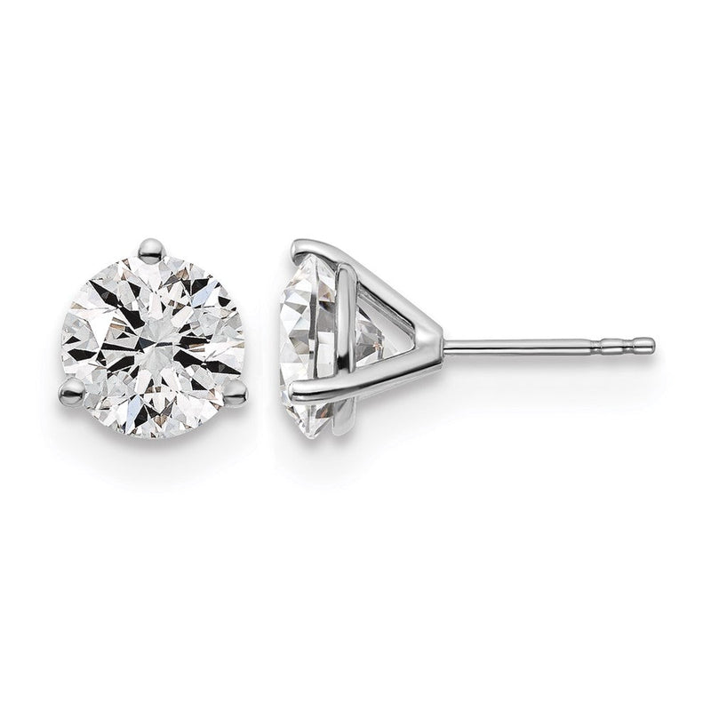 14K Weißgold Ohrstecker mit 4 ct. Labordiamanten, VS/SI+ G+, rund, Dreikrallenfassung, schwere Ausführung